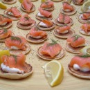 Salmon blinis at the Boxgrove Music Festival