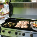 Kebabs and sausages on Barbecue