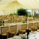Wedding marquee and table arrangement